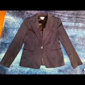 Michael Kors Pinstripe Peak-label Striped Blazer